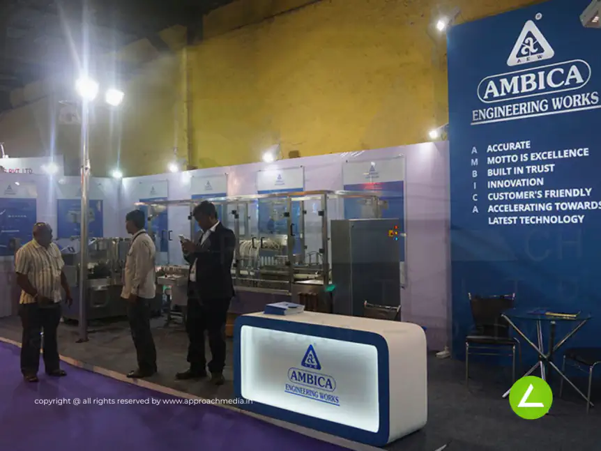 Pharma Machinery Exhibition Stall Design at CPhI 2016 Mumbai Ambica — Ambica Engineering Works 2016 — photo 2