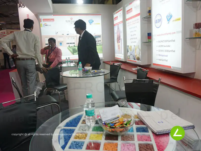Pharma Ingredients Exhibition Stall Design at CPhI 2016 Mumbai Vikram Thermo — Vikram Thermo India 2016 — photo 4