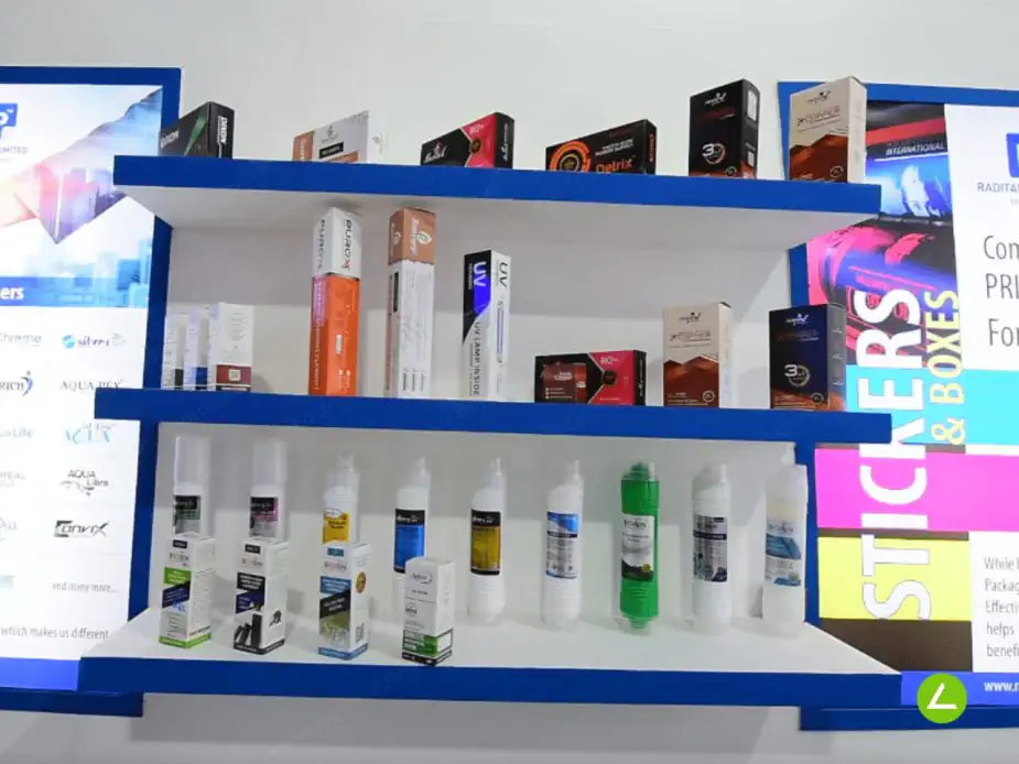 Tap & Sanitaryware Exhibition Stall Design at Agency Expo Mumbai — 15 sqm 2 side open trade show booth for Raditap at Agency Expo 2022, 2022