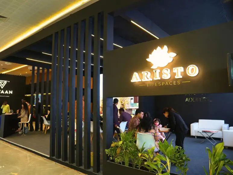 Luxury Real Estate Exhibition Stall Design at Divya Bhaskar Expo Ahmedabad — Aristo Lifespaces 2023 — photo 2