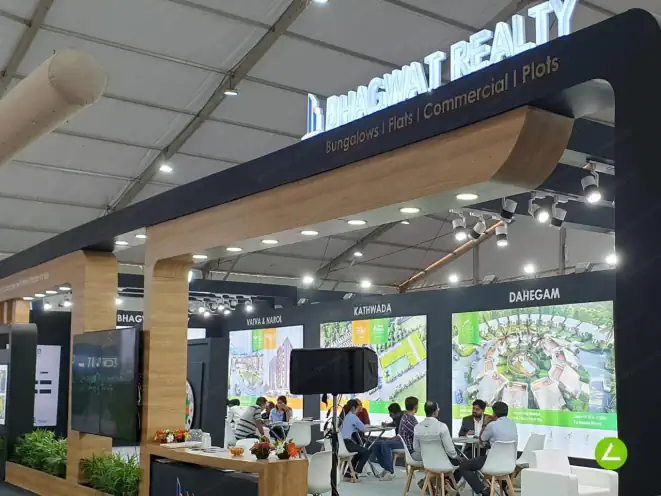 Realty Developer Exhibition Stall Design at GIHED 2023 Ahmedabad — Bhagwat Reality 2023 — photo 2