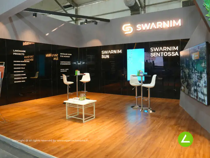 Real Estate Project Exhibition Stall Design at GIHED 2023 Ahmedabad — Swarnim 2023 — photo 2