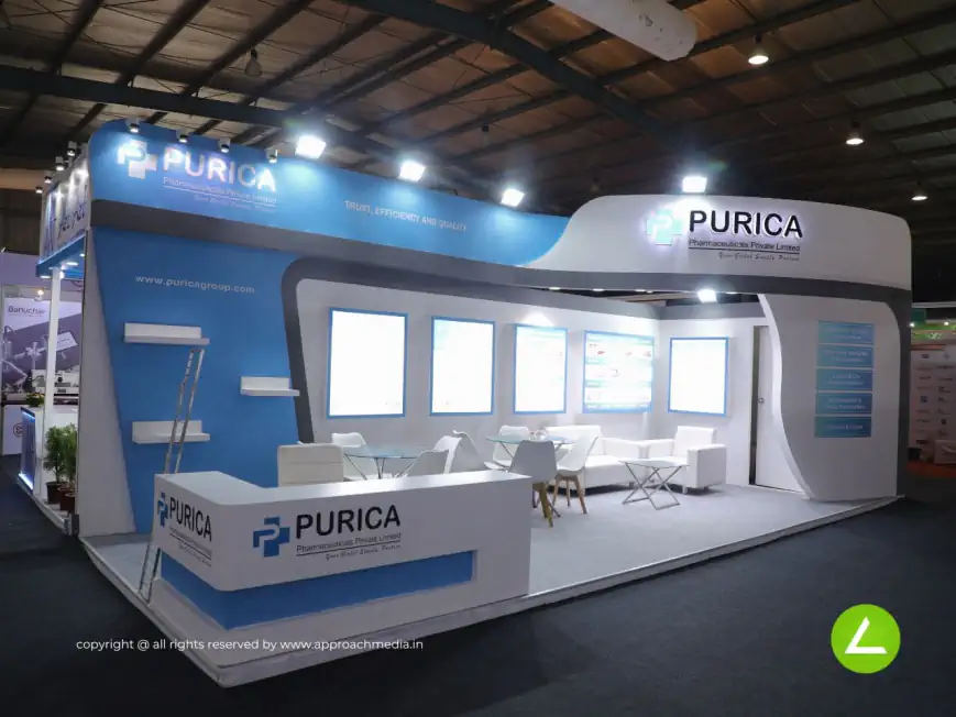 Pharma Water System Exhibition Stall Design at Pharmatech Gandhinagar — Purica 2023 — photo 3