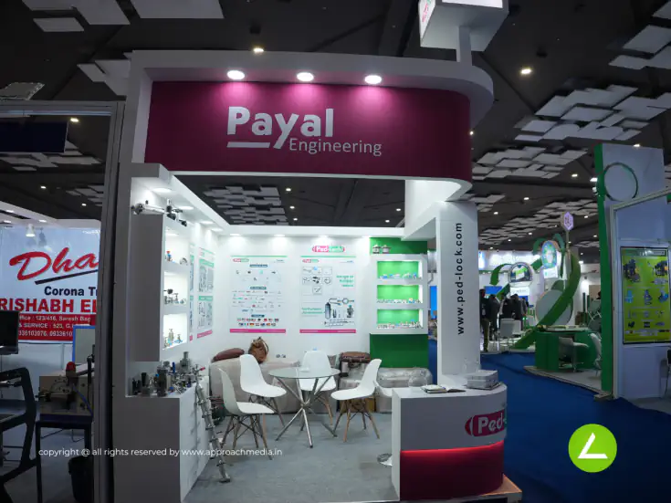 Plastic Components Exhibition Stall Design at Plast India Delhi — Ped Lock 2023 — photo 2