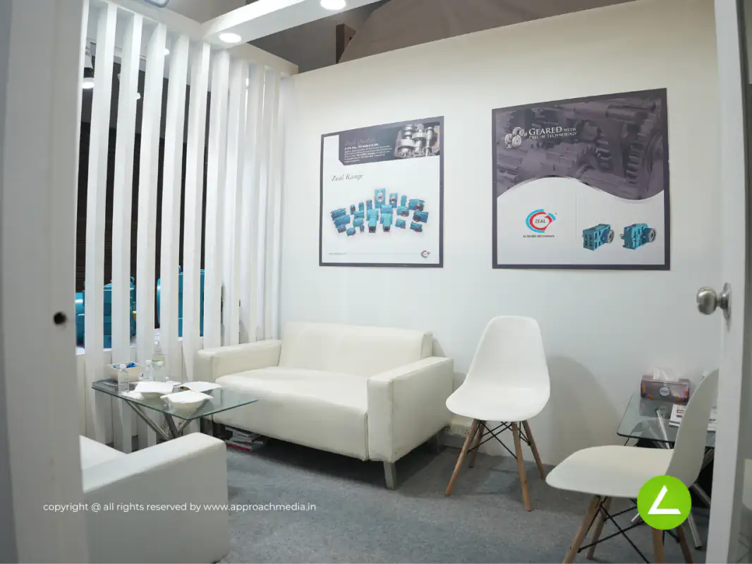 Industrial Gears Exhibition Stall Design at Plast India Delhi — Zeal Gears 2023 — photo 2