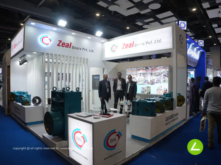 Industrial Gears Exhibition Stall Design at Plast India Delhi — Zeal Gears 2023 — photo 3