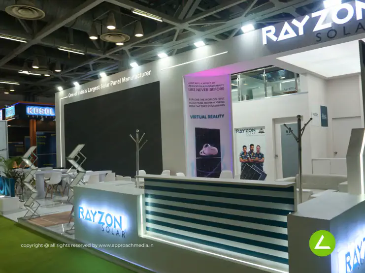 Solar PV Module Exhibition Stall Design at REI Expo Delhi — Rayzon Solar 2023 — photo 2
