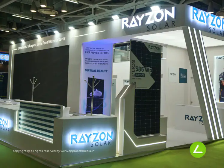Solar PV Module Exhibition Stall Design at REI Expo Delhi — Rayzon Solar 2023 — photo 3