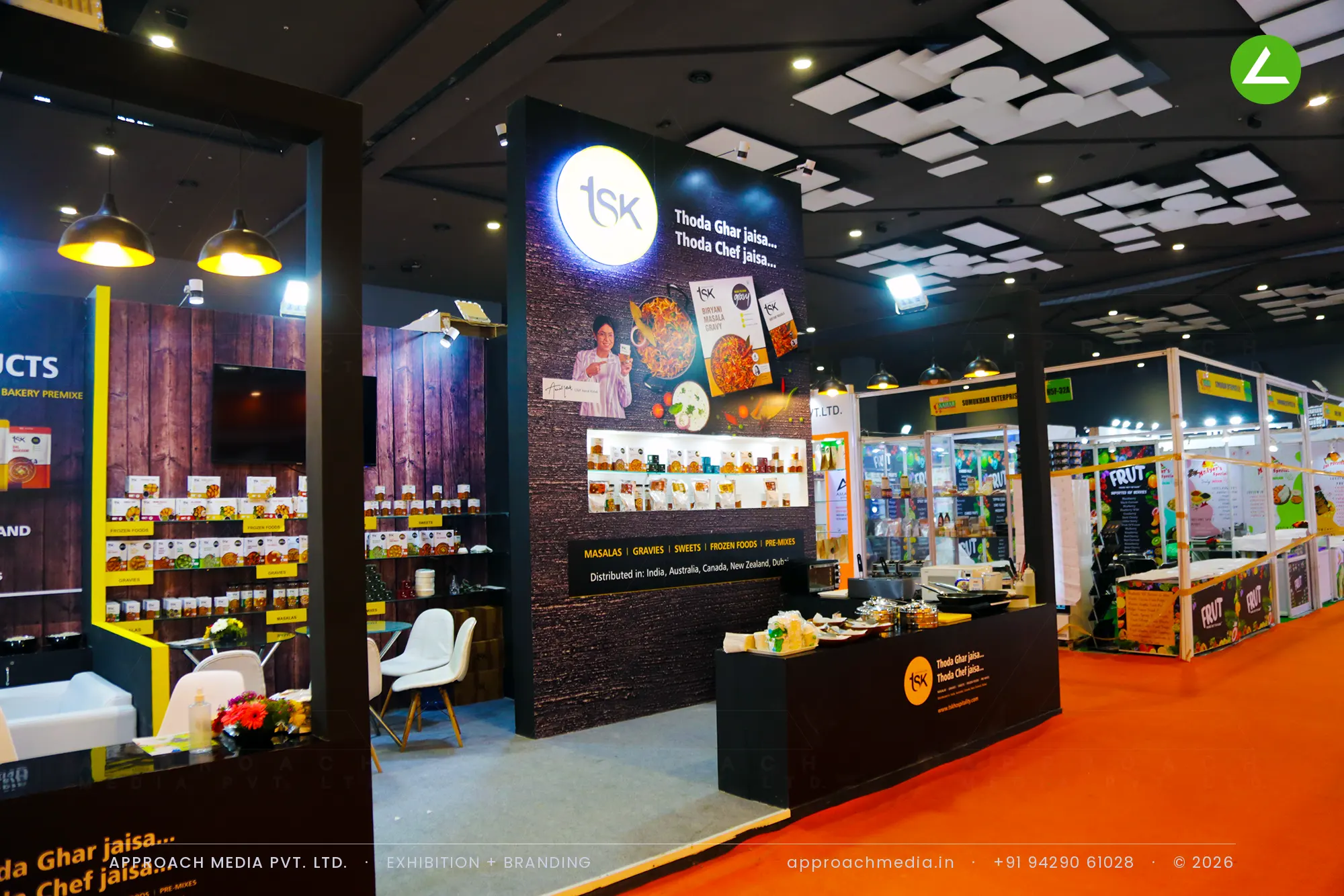 TSK Exhibition Stall Design at Aahar New Delhi 2023 | 24 sqm HORECA Stand — photo 3