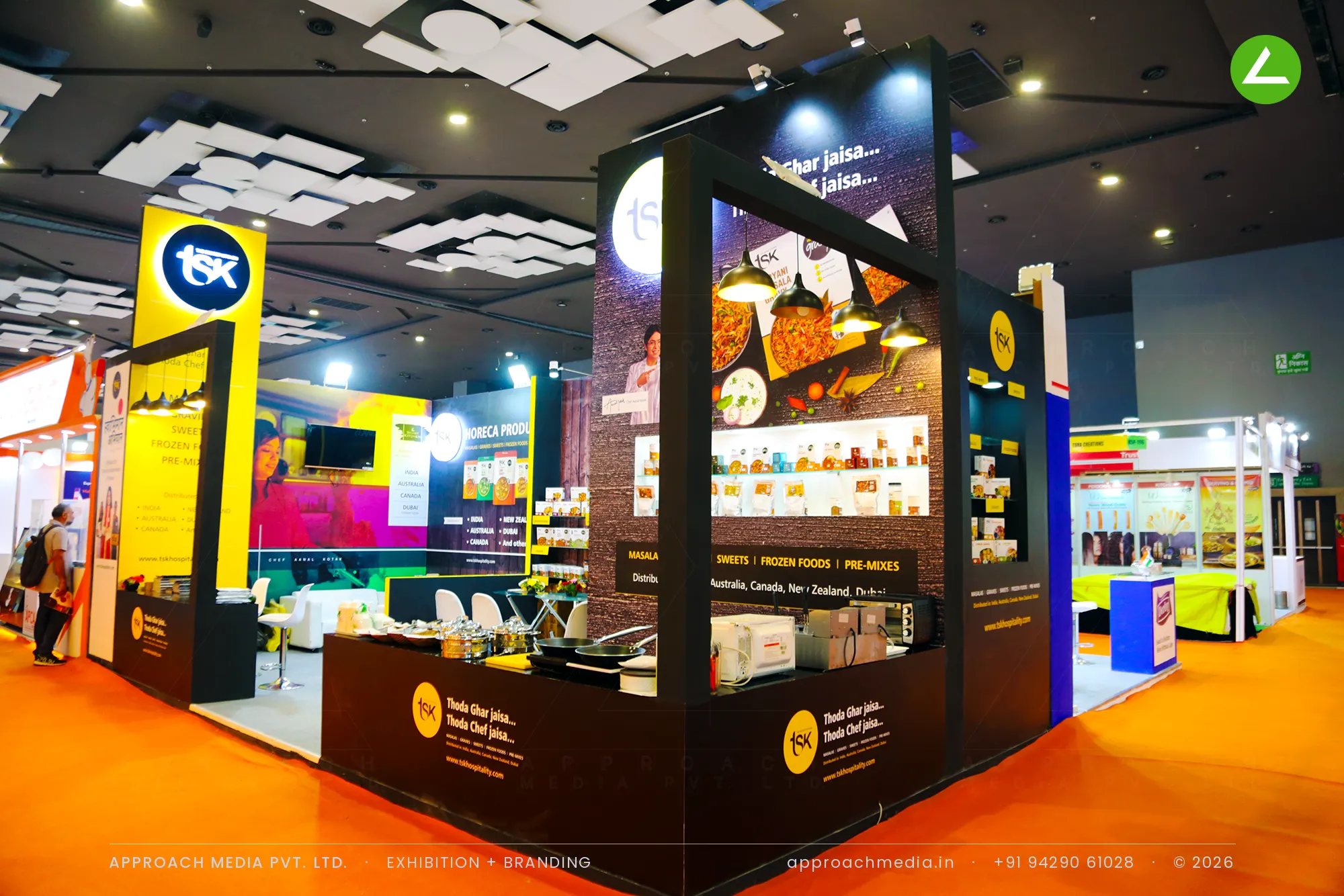 TSK Exhibition Stall Design at Aahar New Delhi 2023 | 24 sqm HORECA Stand — photo 2