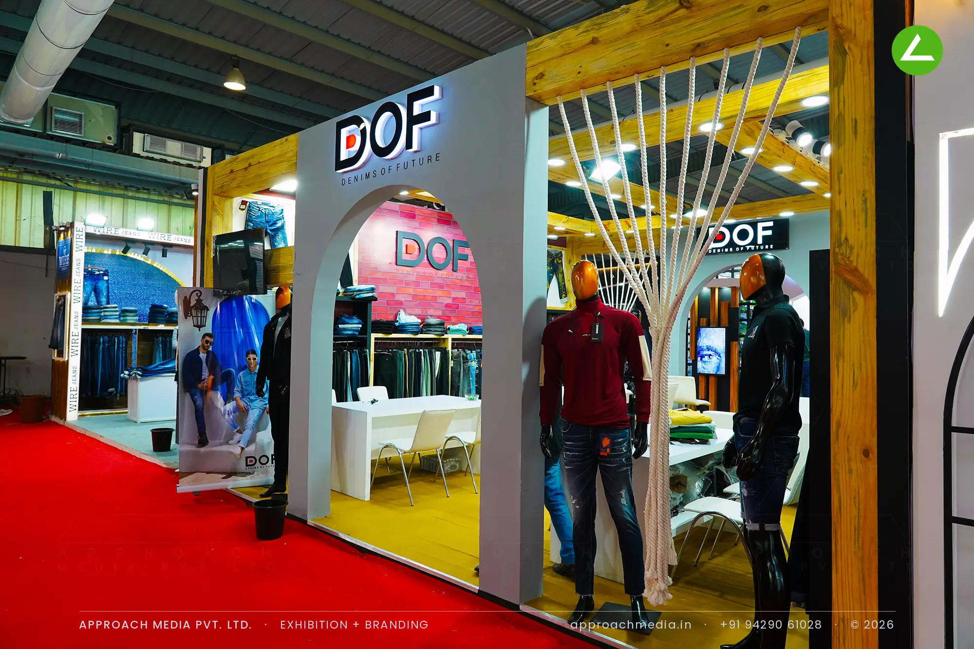 DOF Denims at GGMA Garment Fair Gandhinagar: 36 sqm Arched Exhibition Stall Design — photo 4