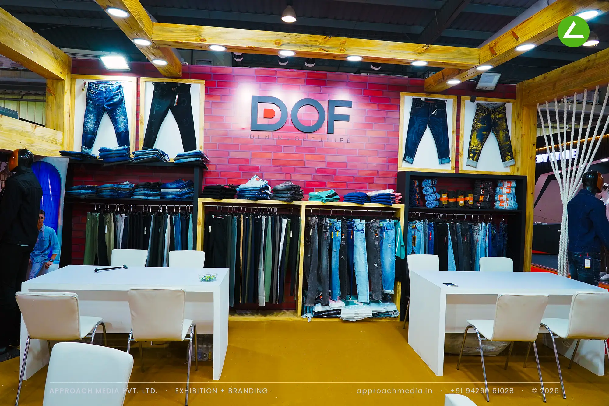 DOF Denims at GGMA Garment Fair Gandhinagar: 36 sqm Arched Exhibition Stall Design — photo 2