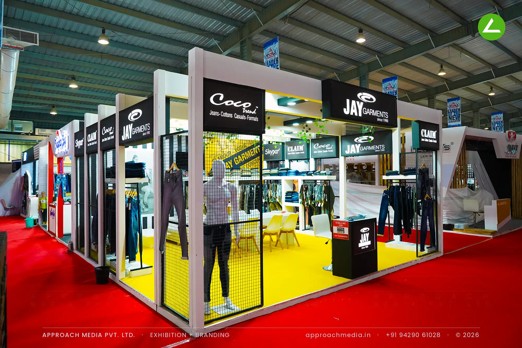 Jay Garments: 36 sqm Multi-Brand Exhibition Stall Design at GGMA Garment Fair Gandhinagar — photo 2