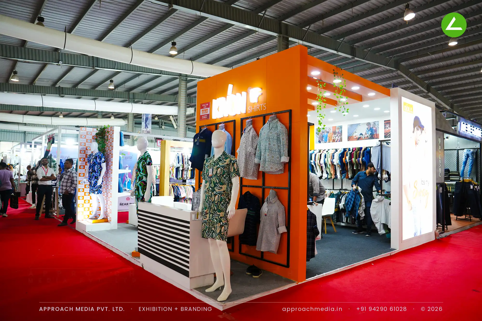Kivon Shirts: 36 sqm exhibition stall design at GGMA Garment Fair Gandhinagar, 2023 — photo 3