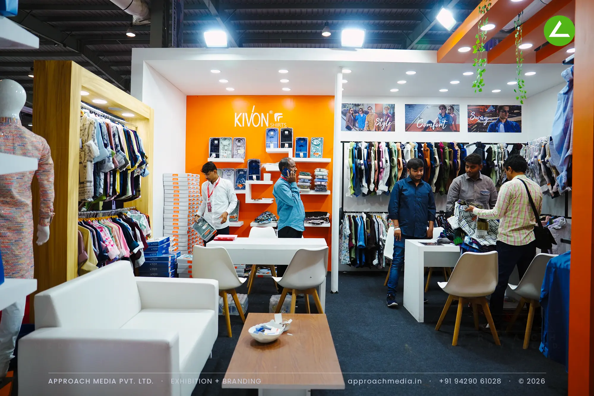 Kivon Shirts: 36 sqm exhibition stall design at GGMA Garment Fair Gandhinagar, 2023 — photo 4