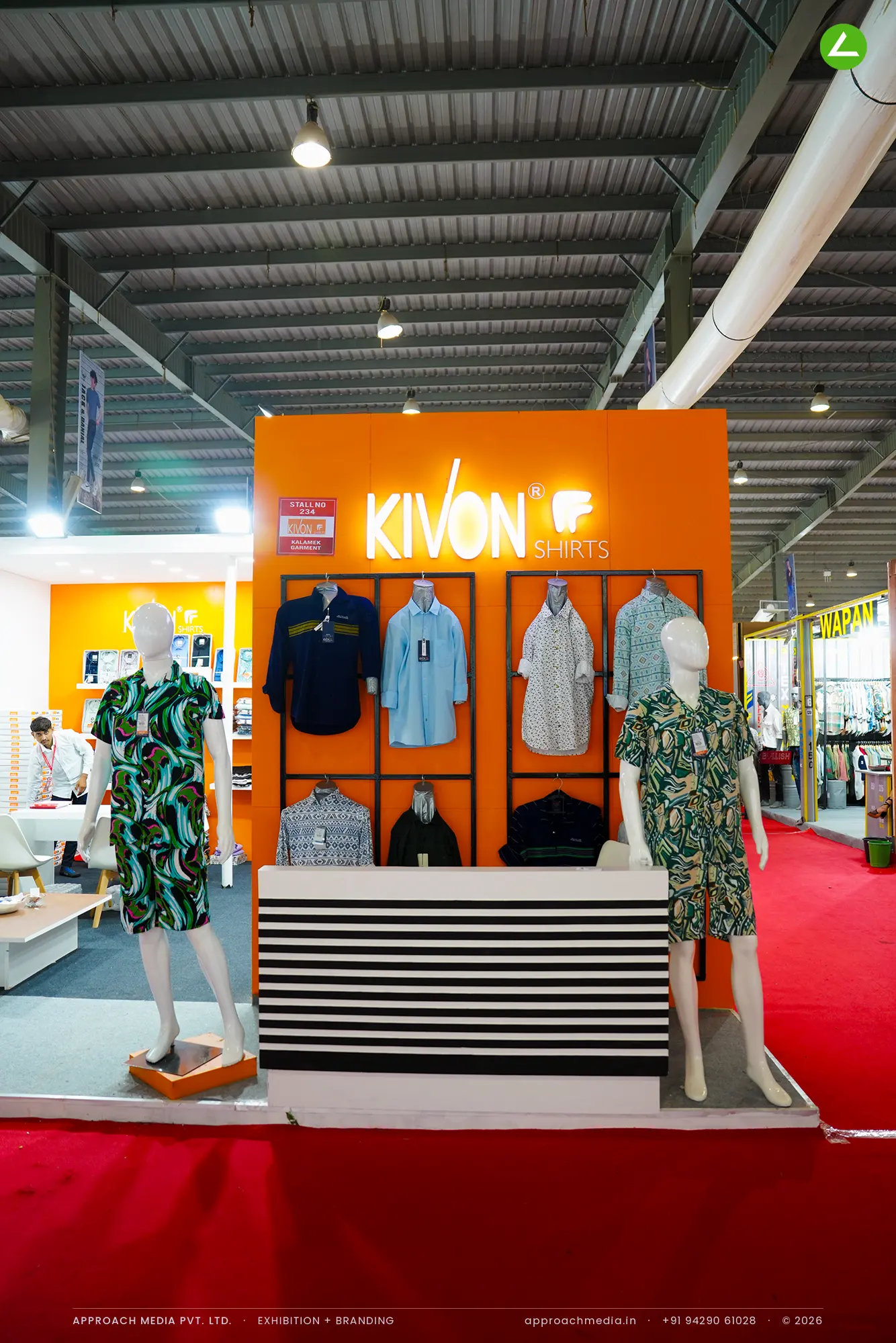 Kivon Shirts: 36 sqm exhibition stall design at GGMA Garment Fair Gandhinagar, 2023 — photo 2