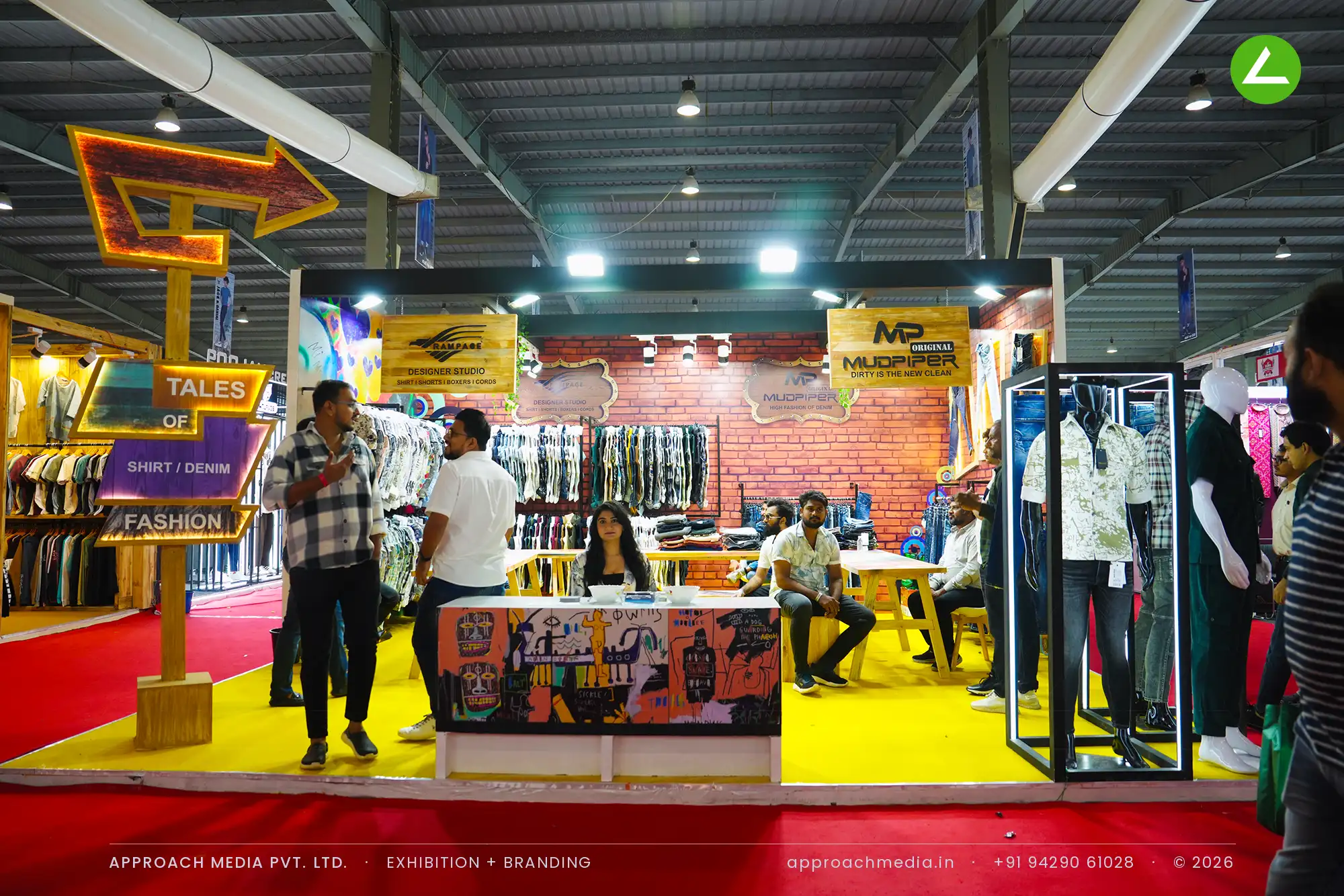 Mudpiper 36 sqm exhibition stall design at GGMA Garment Fair Gandhinagar, 2023 — photo 2