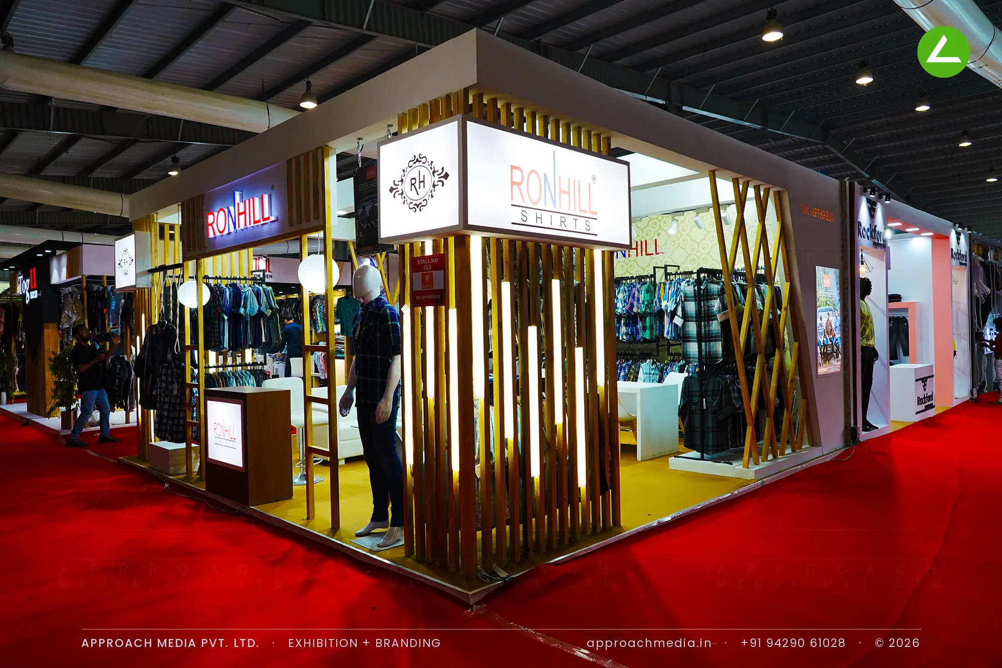 Ronhill Shirts: 36 sqm exhibition stall design at GGMA Garment Fair Gandhinagar — photo 3