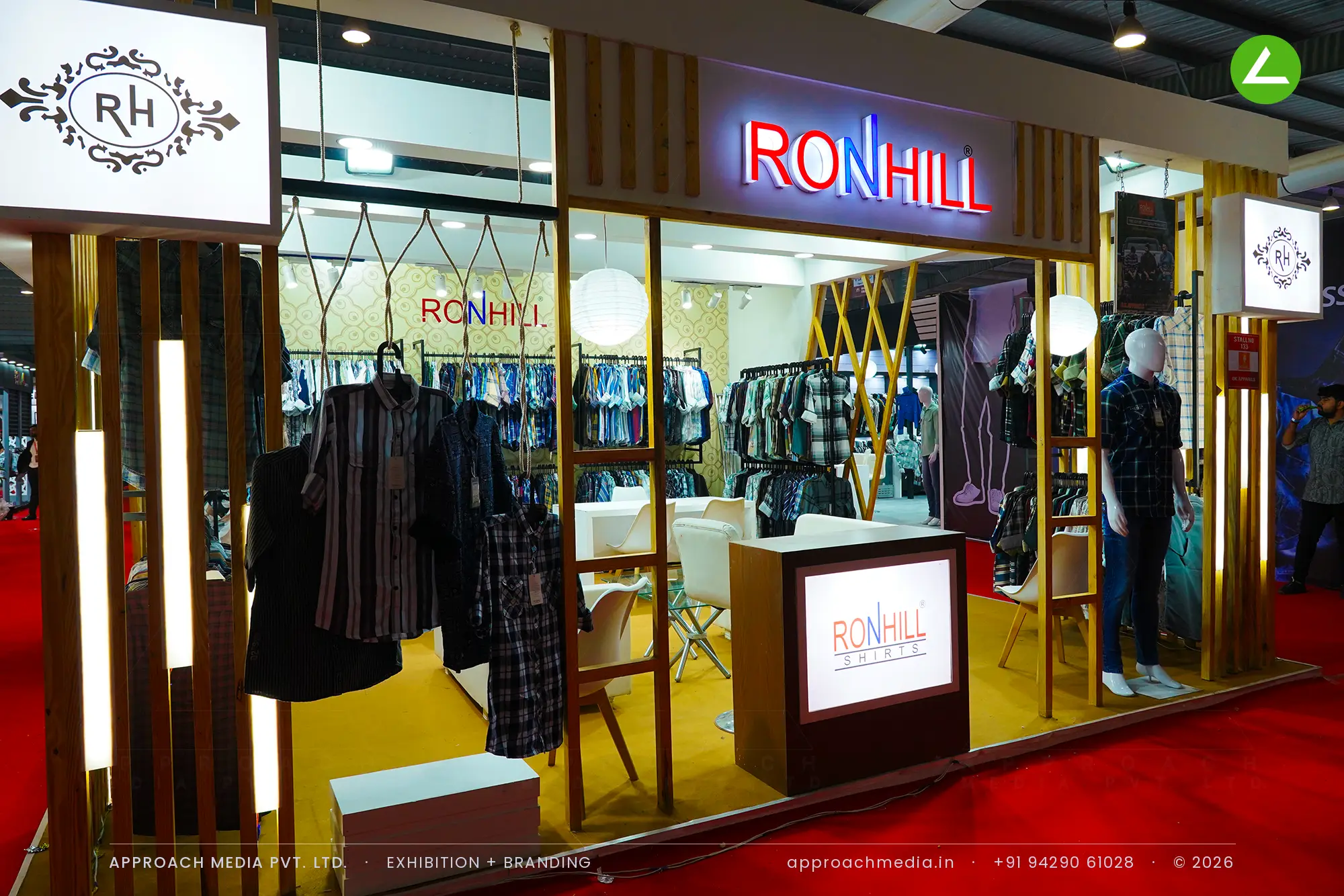 Ronhill Shirts: 36 sqm exhibition stall design at GGMA Garment Fair Gandhinagar — photo 2
