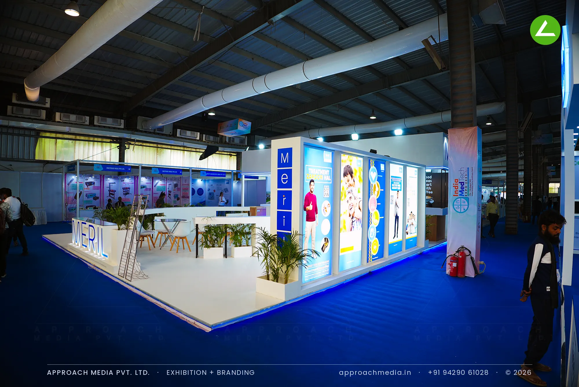 Meril at MedTech Expo: 81 sqm exhibition stall design in Gandhinagar, 2023 — photo 3