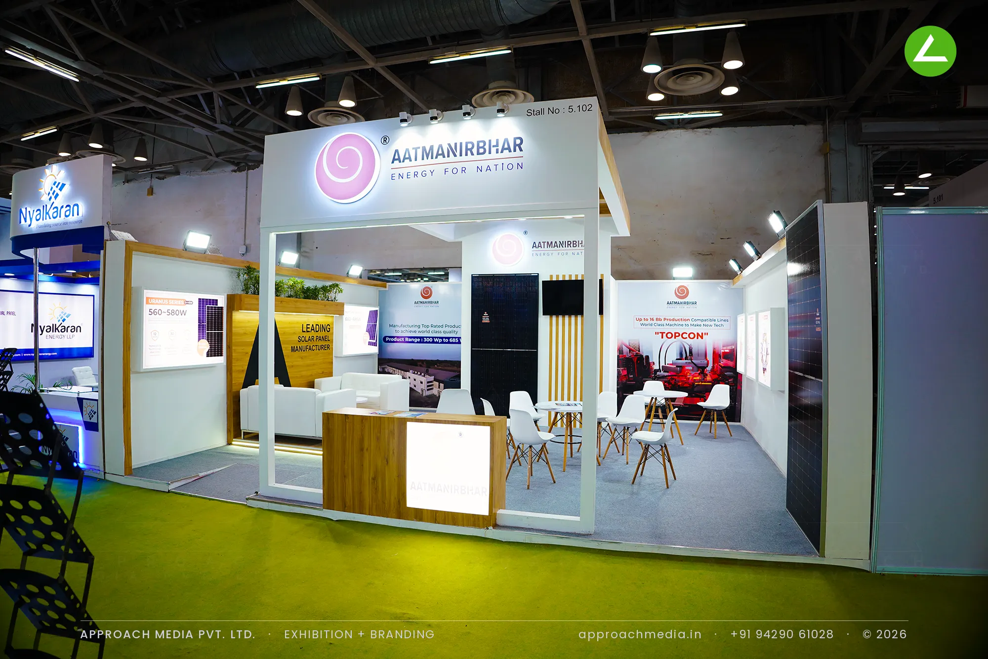 Aatmanirbhar Energy: 36 sqm exhibition stall design at Renewable Solar Energy Expo Greater Noida — photo 4