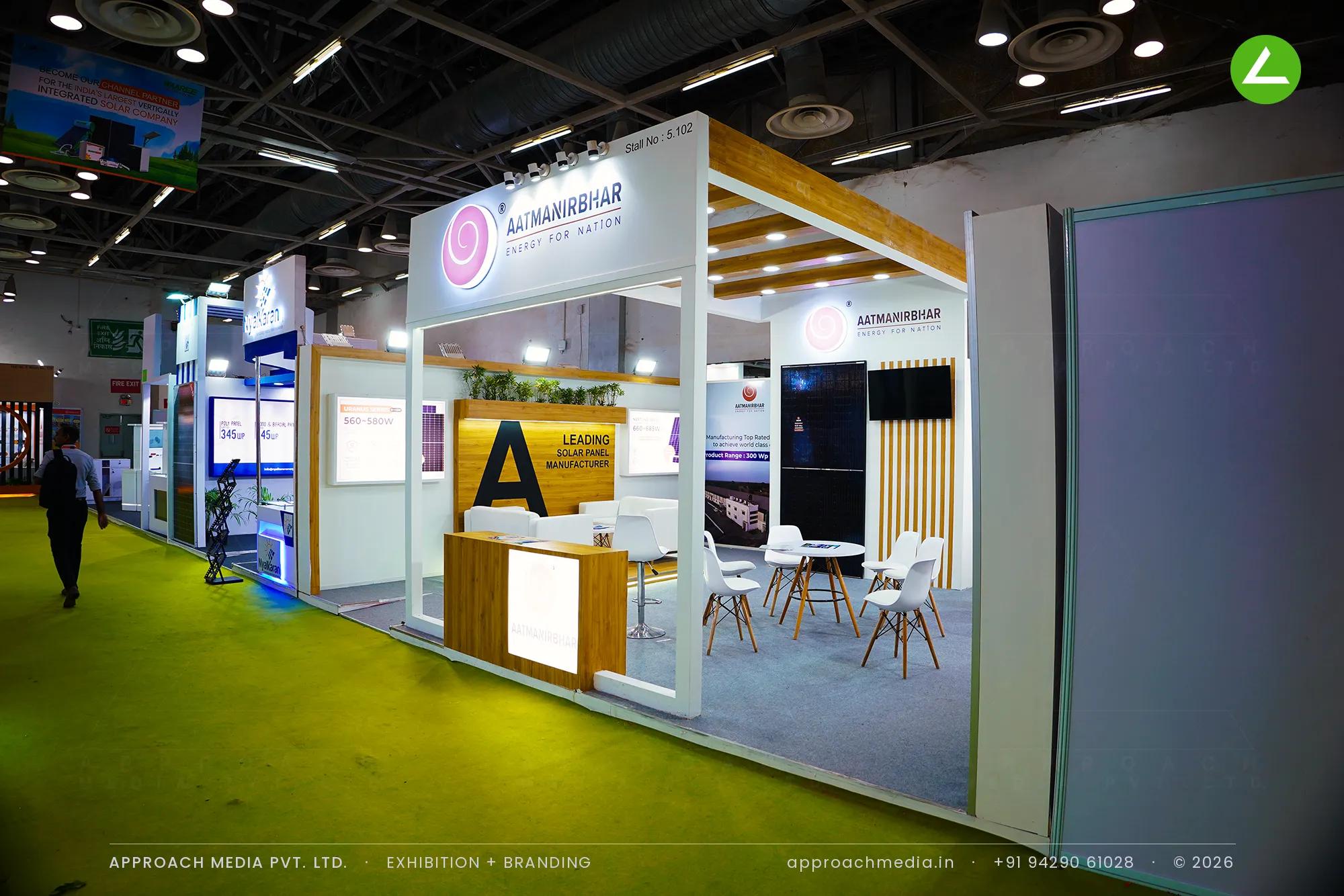Aatmanirbhar Energy: 36 sqm exhibition stall design at Renewable Solar Energy Expo Greater Noida — photo 3