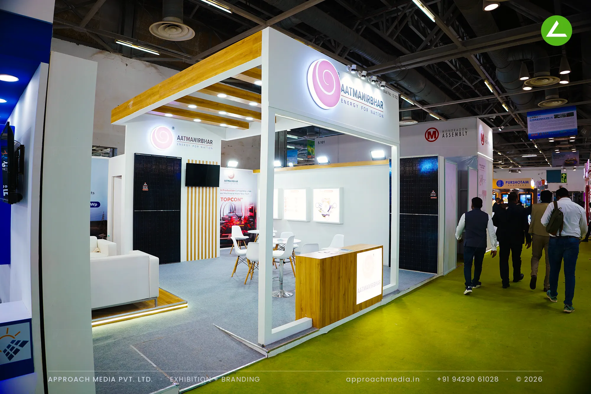 Aatmanirbhar Energy: 36 sqm exhibition stall design at Renewable Solar Energy Expo Greater Noida — photo 2