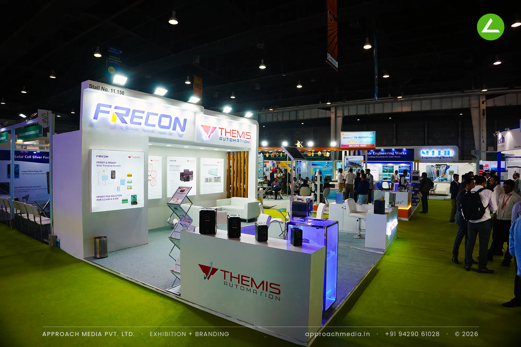 Frecon and Themis Automation: 36 sqm exhibition stall design at Renewable Solar Energy Expo Greater Noida — photo 3