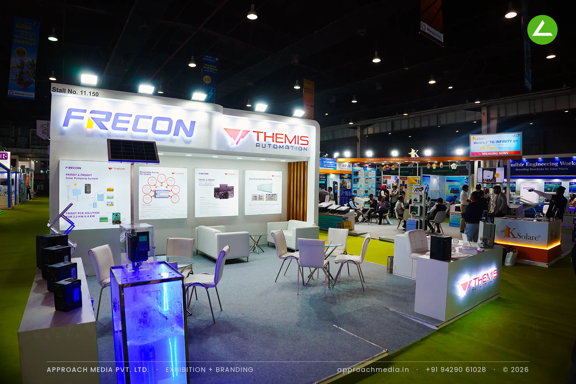 Frecon and Themis Automation: 36 sqm exhibition stall design at Renewable Solar Energy Expo Greater Noida — photo 4