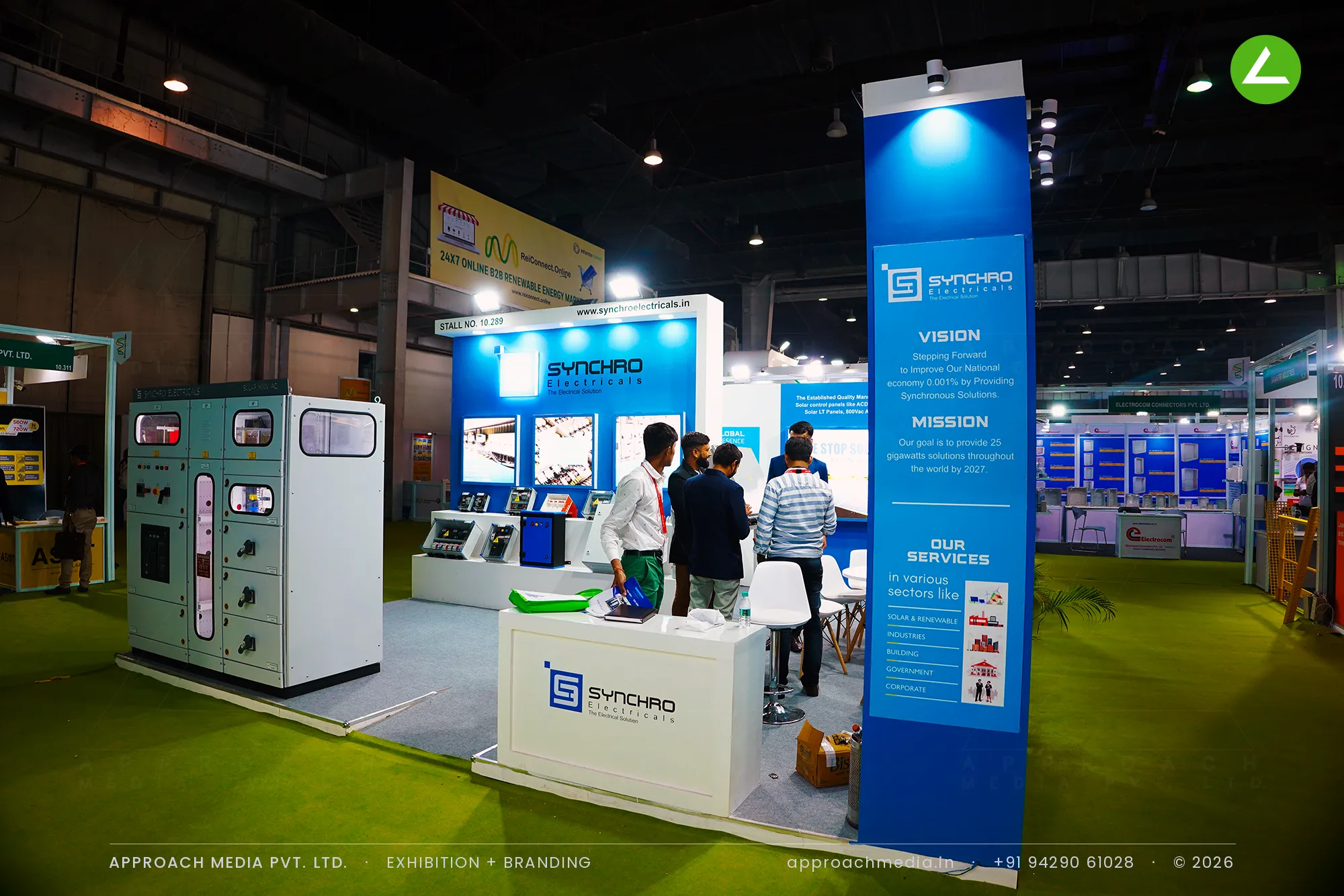 Synchro Electricals — 36 sqm exhibition stall design at Renewable Solar Energy Expo, Greater Noida — photo 3