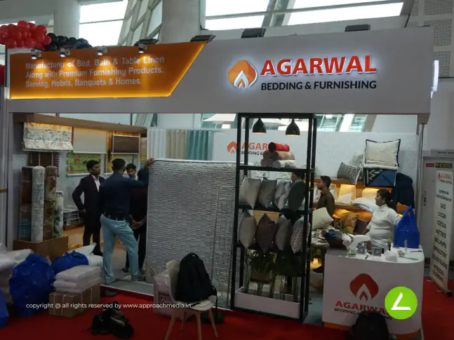 Home Furnishing & Bedding Exhibition Stall Design at BNI Symposium Gandhinagar — Agarwal Bedding & Furnishing 2024 — photo 2
