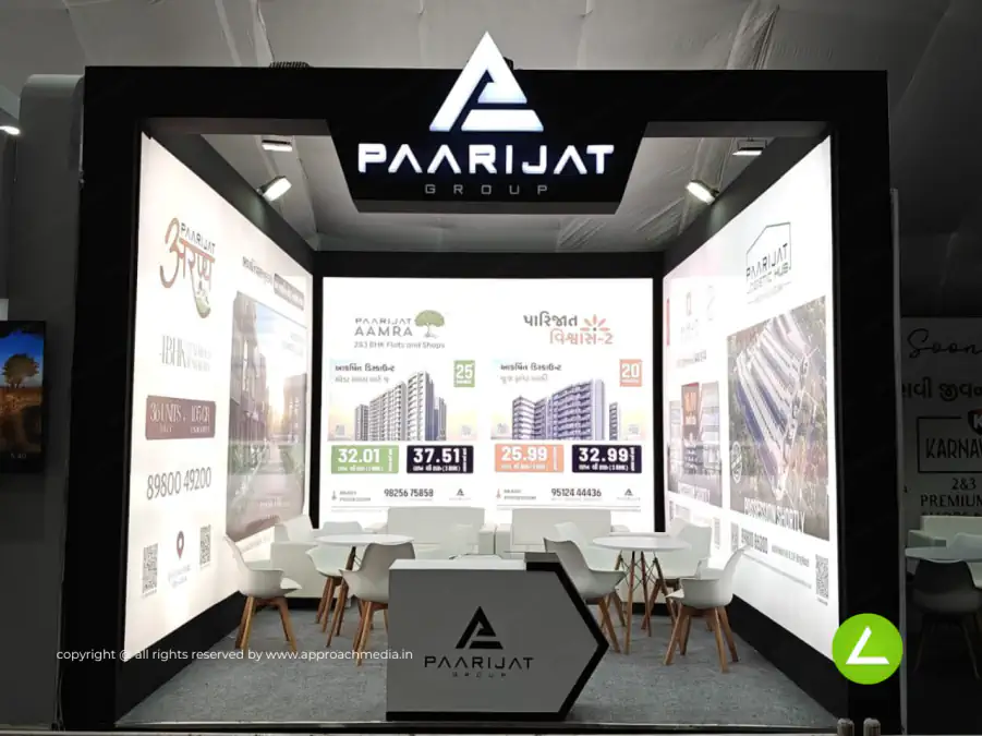 Real Estate Exhibition Stall Design at Mega Narol Property Show Ahmedabad — Paarijat 2024 — photo 2