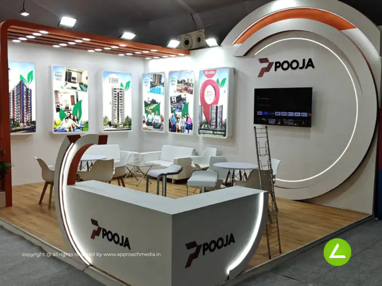 Property Developer Exhibition Stall Design at Mega Narol Property Show Ahmedabad — Pooja 2024 — photo 2
