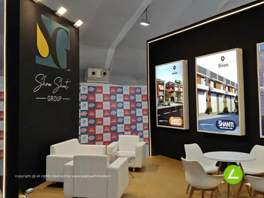 Residential Project Exhibition Stall Design at Mega Narol Property Show Ahmedabad — Shree Shanti Group 2024 — photo 3