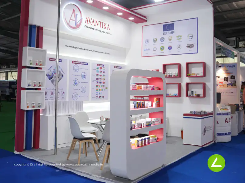Pharma Products Exhibition Stall Design at Pharmatech 2024 Gandhinagar — Avantika 2024 — photo 4