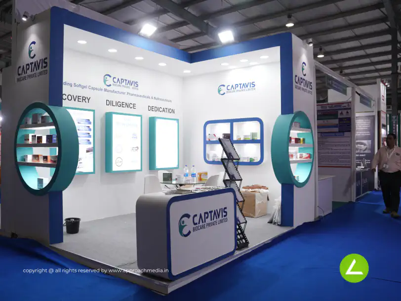 Pharma Brand Exhibition Stall Design at Pharmatech 2024 Gandhinagar — Captavis Biocare 2024 — photo 2
