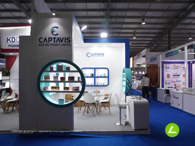 Pharma Brand Exhibition Stall Design at Pharmatech 2024 Gandhinagar — Captavis Biocare 2024 — photo 3