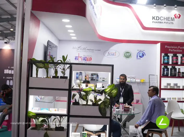 Pharma Manufacturer Exhibition Stall Design at Pharmatech 2024 Gandhinagar — KD Chem Pharma 2024 — photo 3