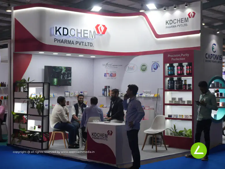 Pharma Manufacturer Exhibition Stall Design at Pharmatech 2024 Gandhinagar — KD Chem Pharma 2024 — photo 4