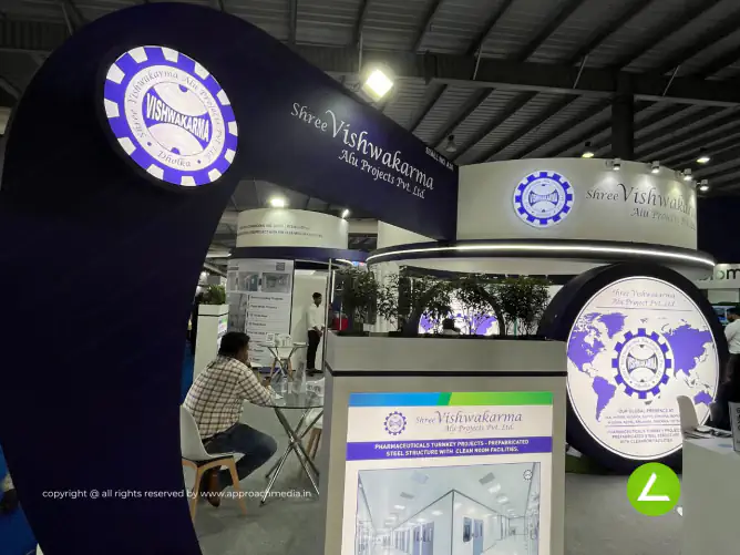 Pharma Machinery Exhibition Stall Design at Pharmatech 2024 Gandhinagar — Shree Vishwakarma 2024 — photo 3