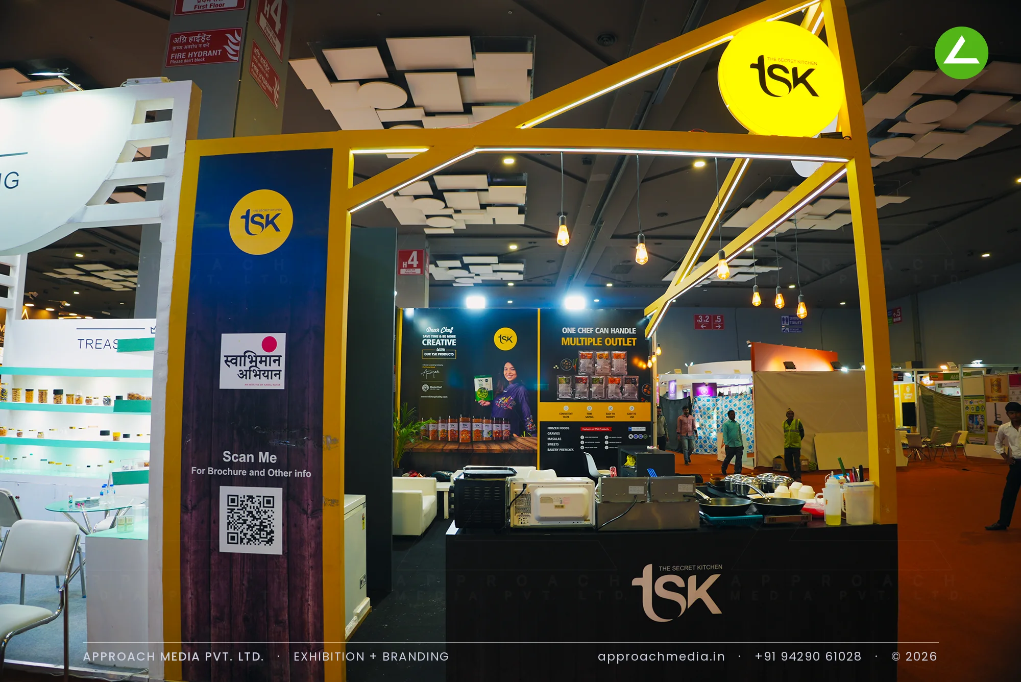 TSK - The Secret Kitchen | exhibition stall design at Aahar New Delhi, under a yellow frame — photo 3