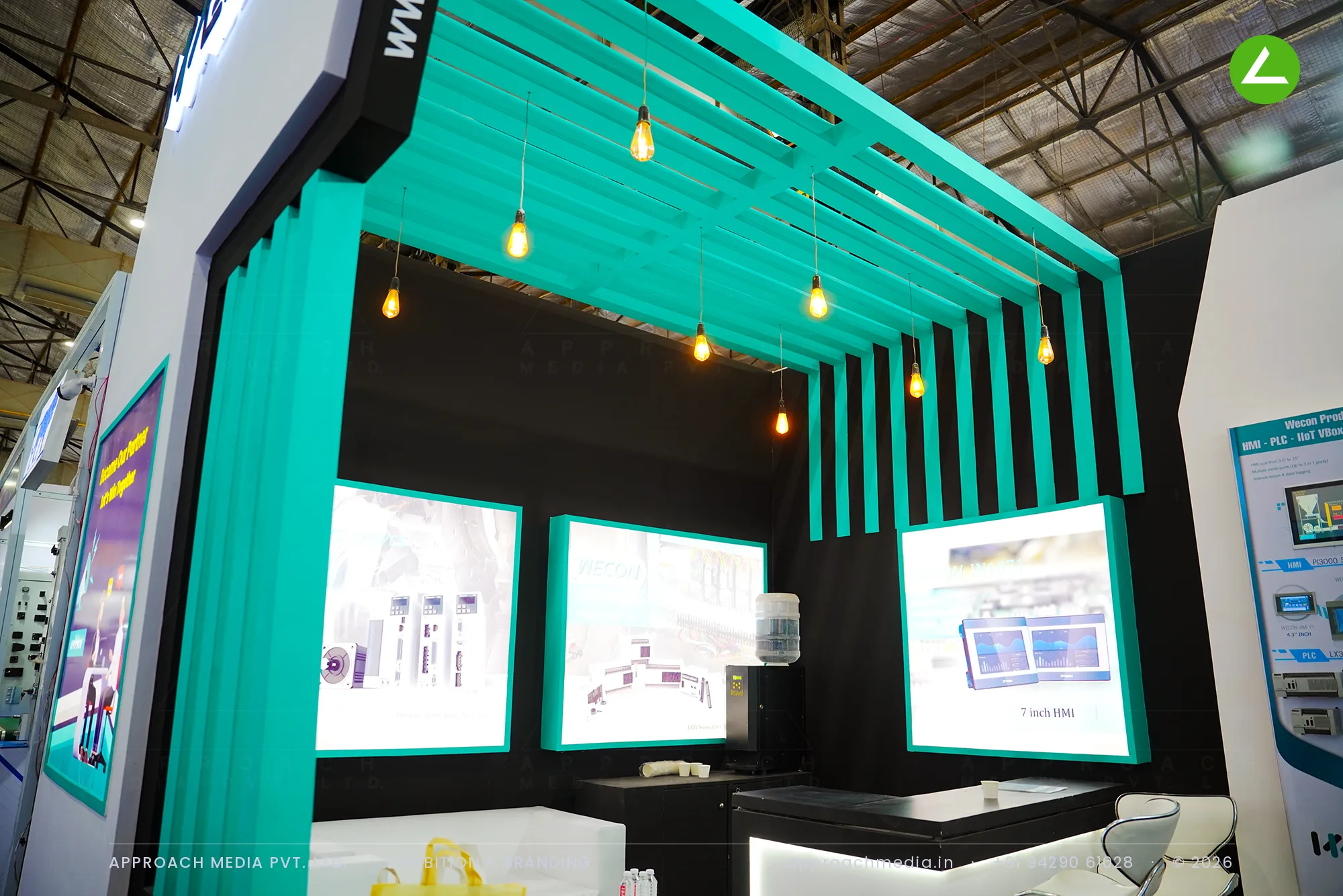Wecon India — exhibition stall design at Automation Expo Mumbai with a live demo zone — photo 4