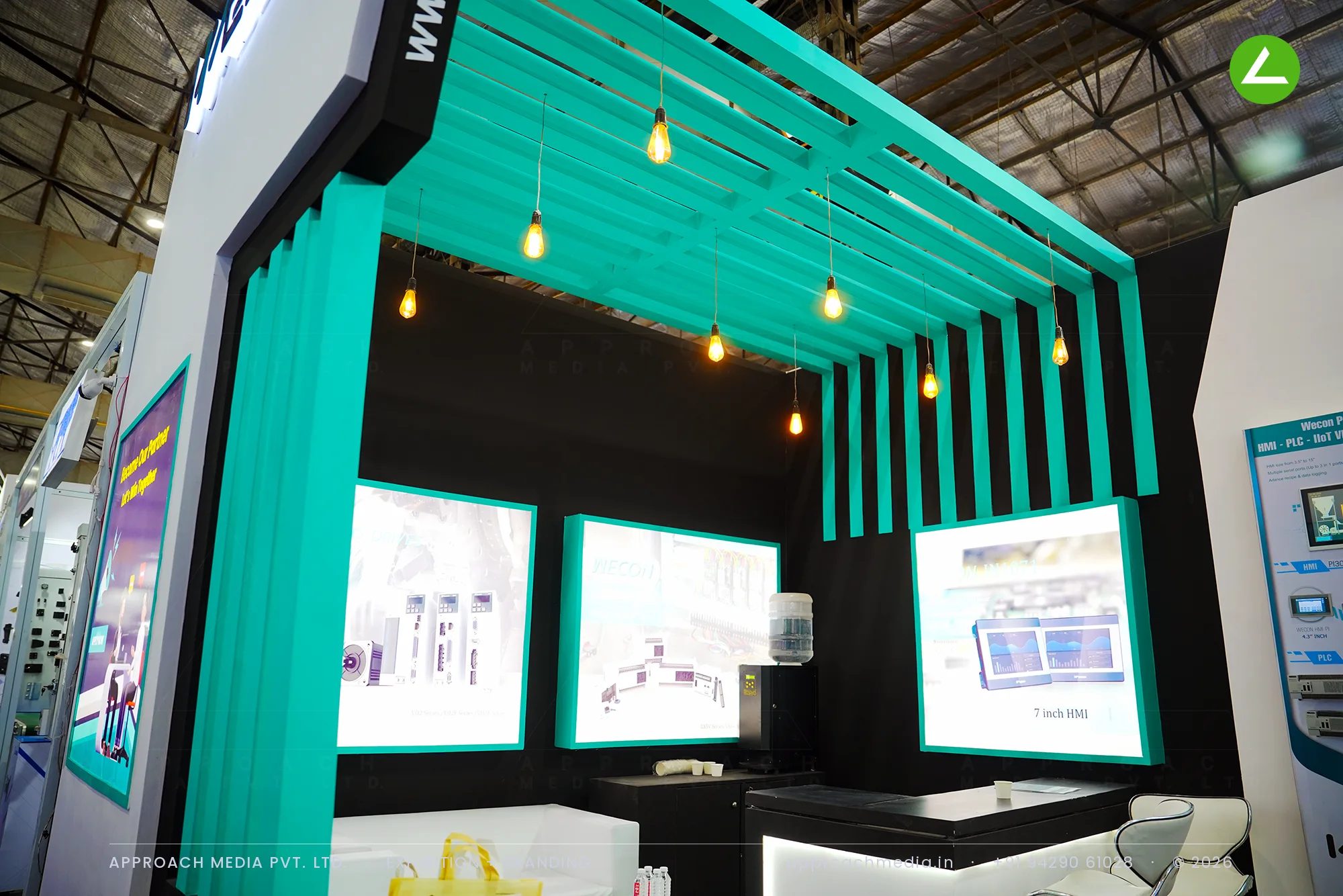 Wecon India — exhibition stall design at Automation Expo Mumbai with a live demo zone — photo 3