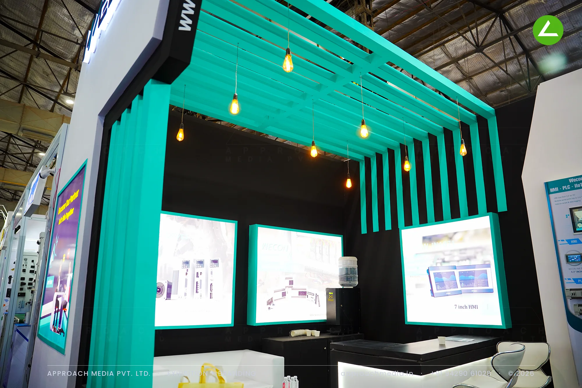 Wecon India — exhibition stall design at Automation Expo Mumbai with a live demo zone — photo 2