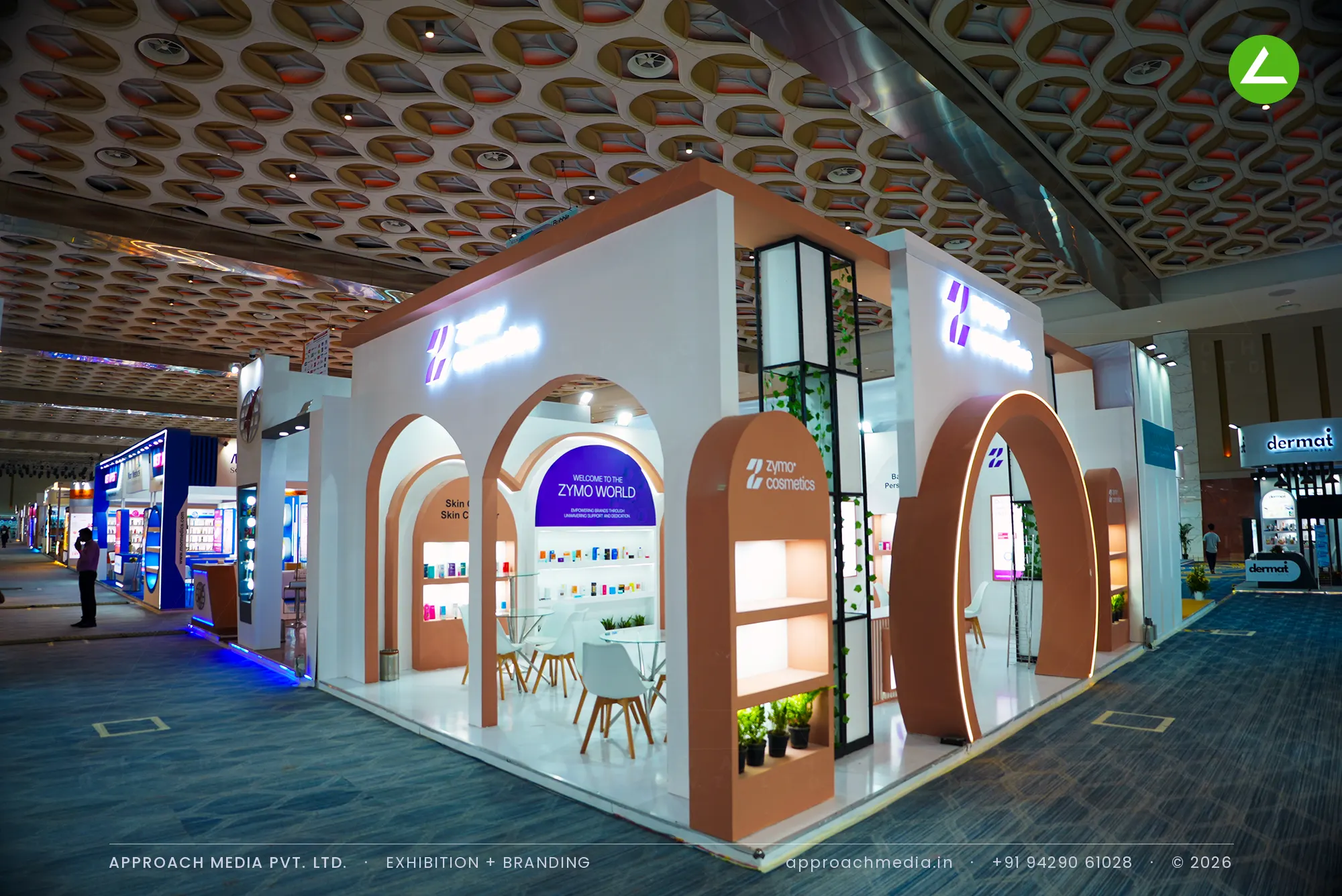 Zymo Cosmetics Arched Exhibition Stall Design at CMPL Expo Mumbai, 2024 — photo 2