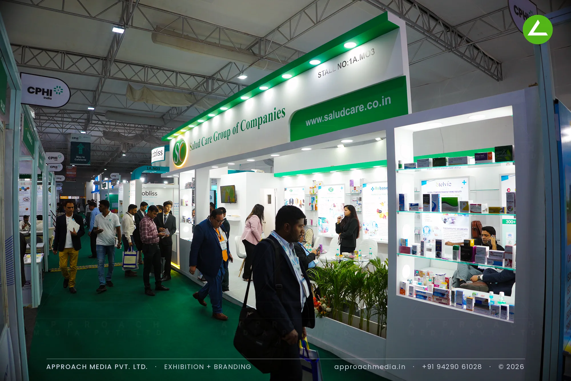 Salud Care Group of Companies — 27 sqm Exhibition Stall Design at CPHI, Greater Noida — photo 3