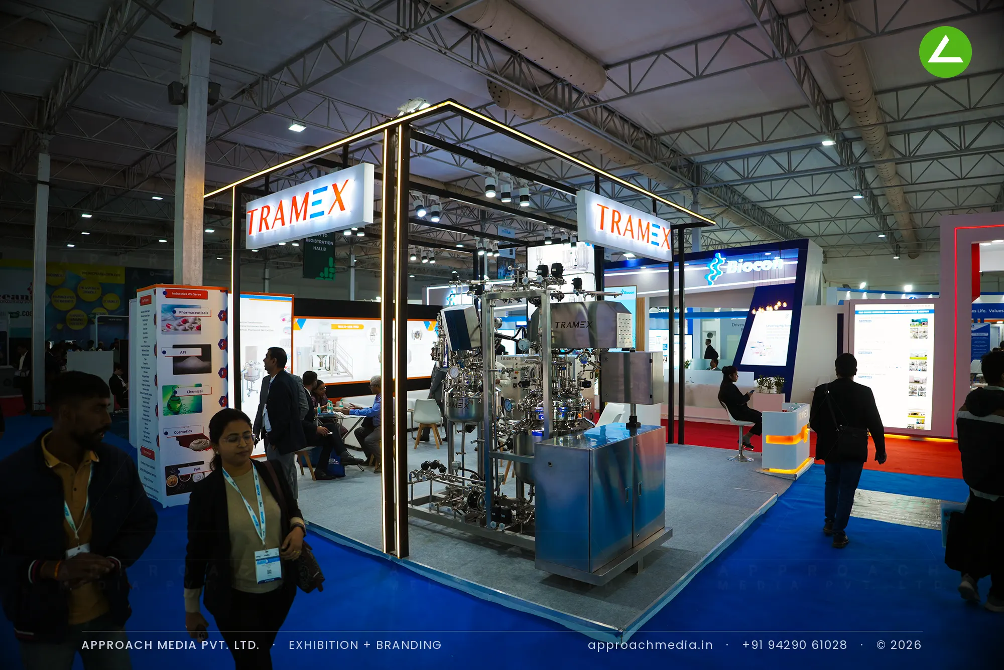 Tramex: Open-Frame Exhibition Stall Design at CPHI Greater Noida for 36 sqm on Three Sides — photo 3