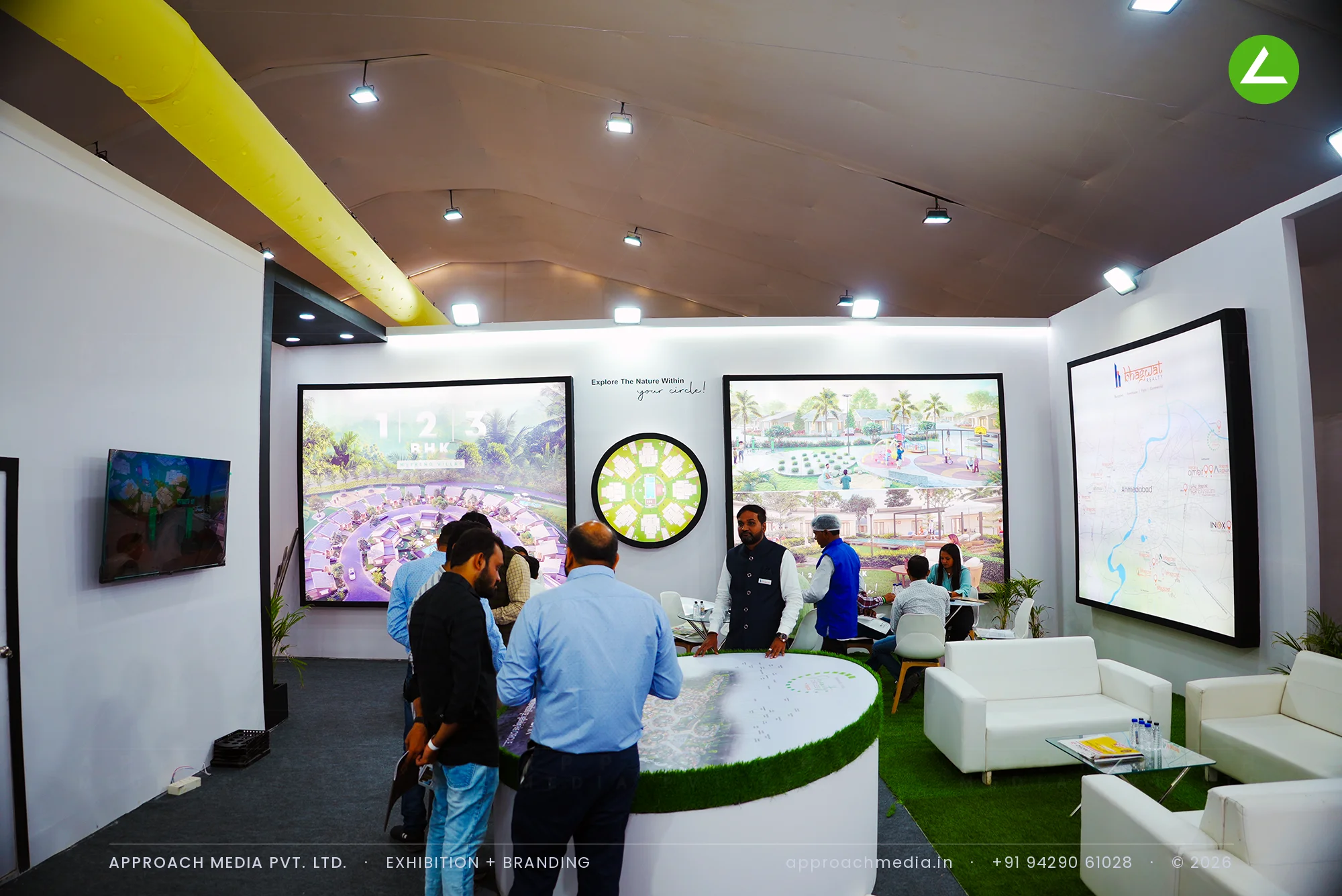 Bhagwat Realty's Green-Wall Exhibition Stall Design at Divya Bhaskar Property Show Vastral, Ahmedabad — photo 4