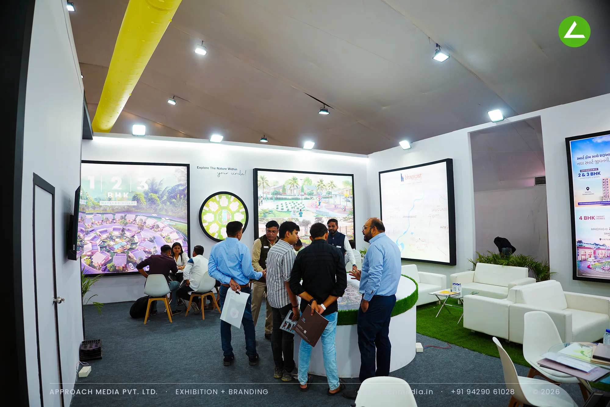 Bhagwat Realty's Green-Wall Exhibition Stall Design at Divya Bhaskar Property Show Vastral, Ahmedabad — photo 3