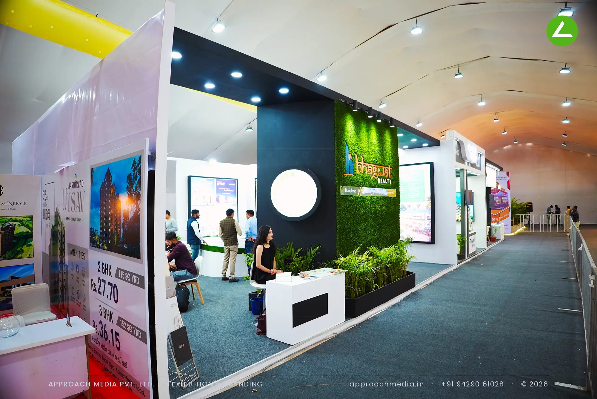 Bhagwat Realty's Green-Wall Exhibition Stall Design at Divya Bhaskar Property Show Vastral, Ahmedabad — photo 2